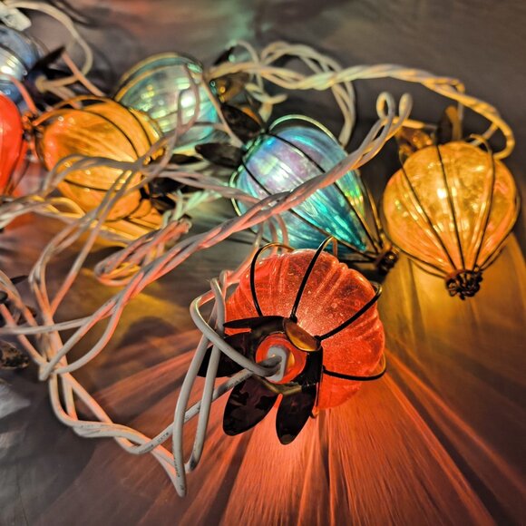 Teardrop Wire Cage String Lights Patio Garden Indoor/Outdoor 10-Lights Large 4" - Picture 2 of 13